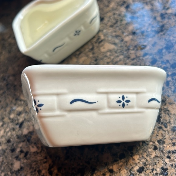 2 Longaberger Pottery Woven Traditions Heart Candles & Ramekins w/ Metal Stand - Picture 10 of 14